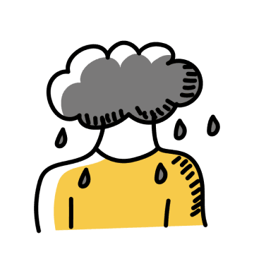우울한 감정 일러스트